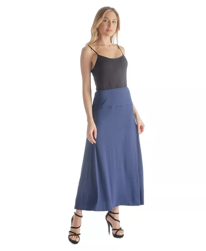 Petite Elastic Waist Solid Color Maxi Skirt - thumbnail 9