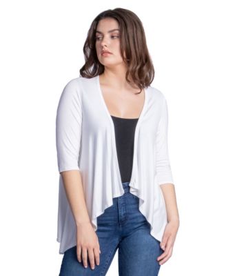Petite Elbow Length Sleeve Open Cardigan Jacket