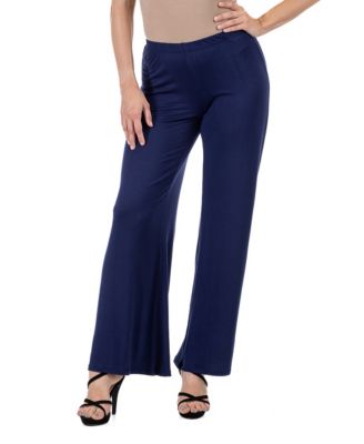Petite Comfortable Solid Color Palazzo Wide Leg Pants