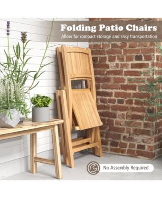 2-Piece Outdoor Dining Chairs with Slatted Seat for Durable and Stylish Patio Seating