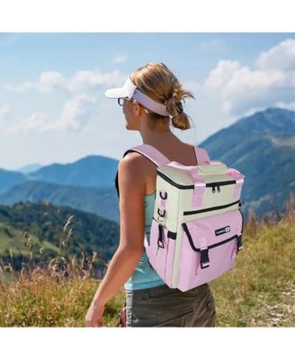 ChillBelle Backpack Cooler for Women – Lightweight Insulated Tote with Dual Straps, Waterproof Liner, Wine Bottle Pockets, Leak-Resistant Zipper, and Clip-On Corkscrew – Ideal for Travel, Beach, Picnic, or Outdoor Use