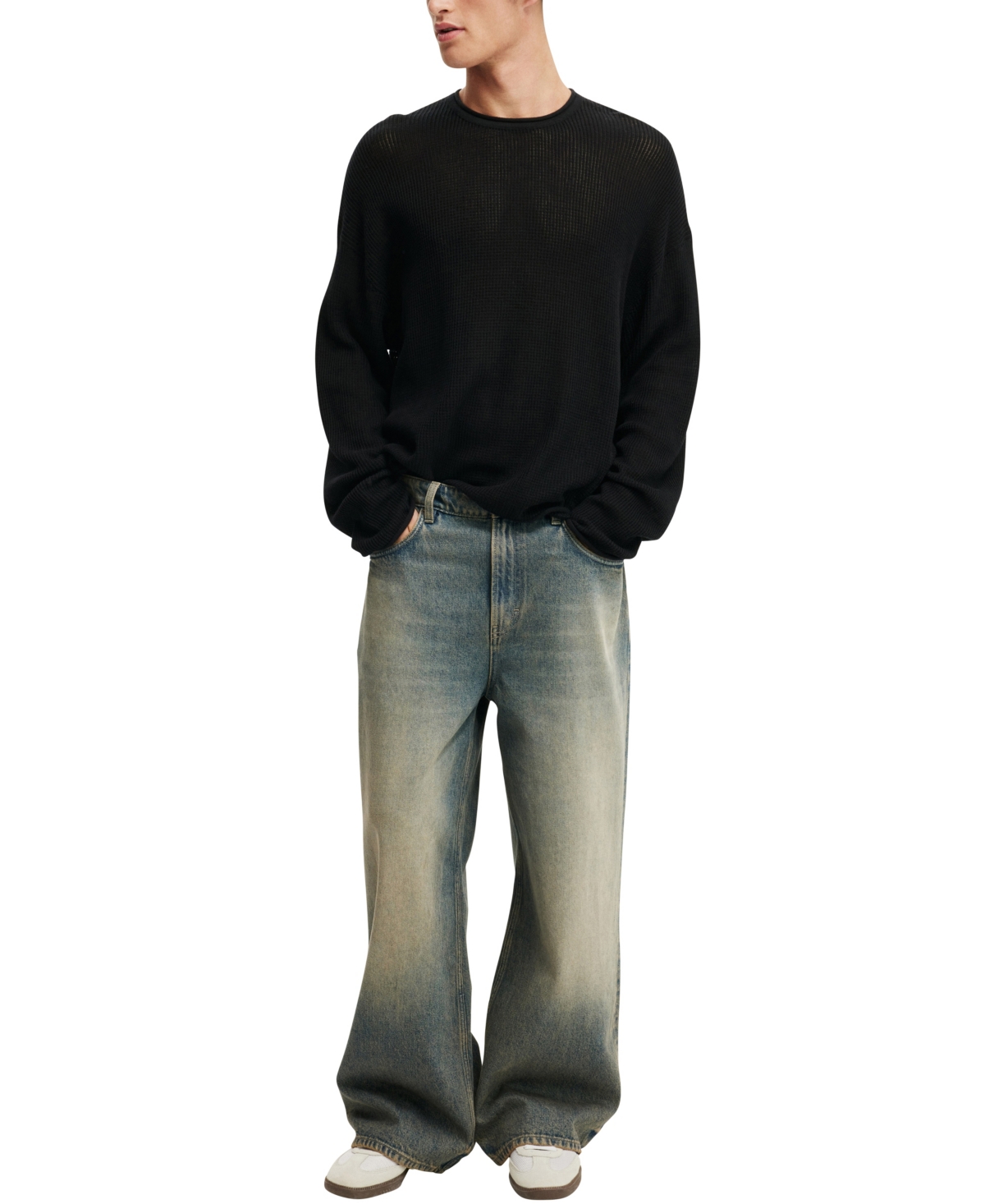 COTTON ON MEN'S RELAXED SUMMER KNIT SWEATER 