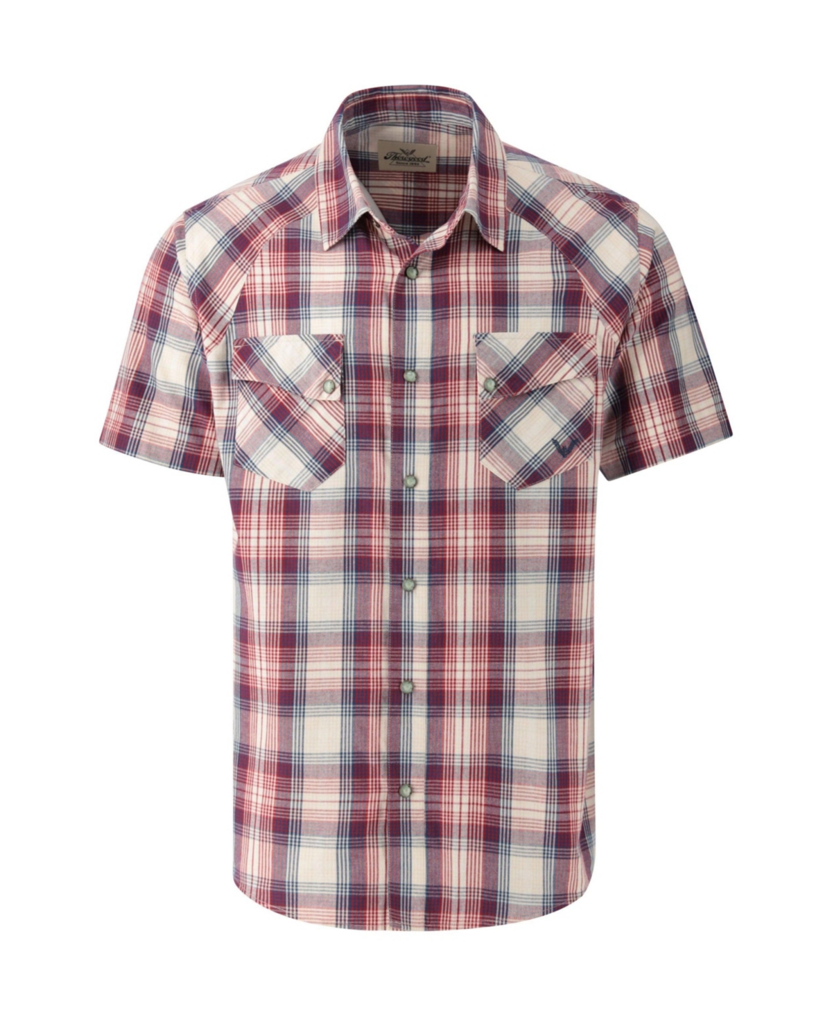 Men's Western Short Sleeve Snap Up Shirt - Glacier point sunrise plaid