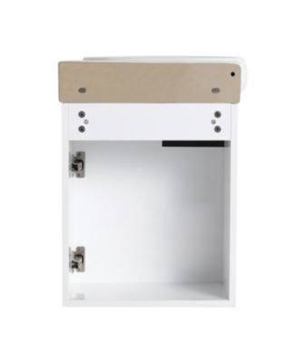 Soft Close Doors Bathroom Vanity With Sink, 16 Inch For Small Bathroom