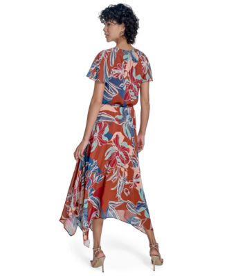 Petite Short-Sleeve Fit & Flare Dress