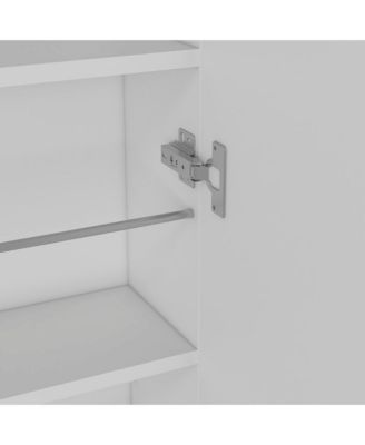 Baltimore Wall Mounted Shoe Rack with Mirror and Single Door, Holds 10 Pairs