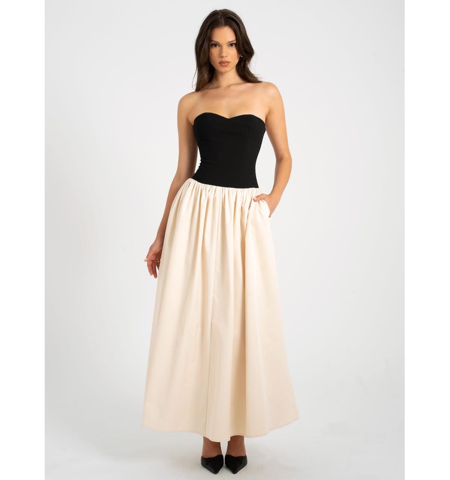 Women's Sana Sweetheart Lace-up Back Drop Waist Maxi Dress
