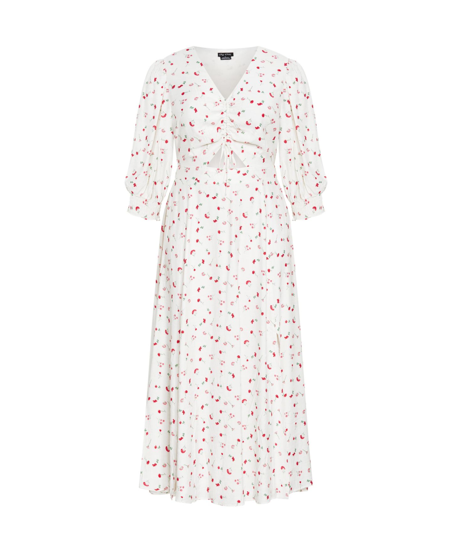 Женское платье CITY CHIC Plus Size Jolene Print Maxi, цвет: Слоновая кость — фото 3