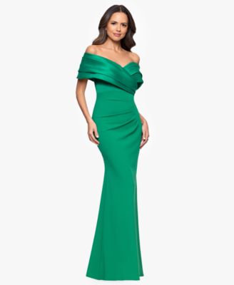Women's Off-The-Shoulder Colorblocked Gown