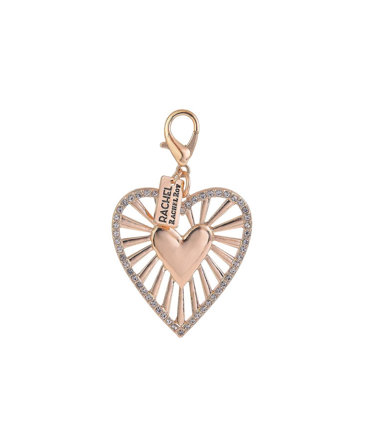 Gold Tone Heart Bag Charm - Gold