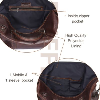 Full-Grain Leather Travel Duffle Bag with Shoulder Strap, Spacious Interior, and Vintage-Inspired Design – Ideal for Weekend Getaways, Business Trips, or Cabin Retreats