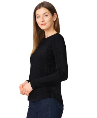 Women's Petite Boat Neck Long-Sleeve Sweater