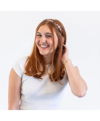 Wavy Oyster Pearl Headband - Grey