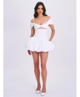 Women's Umika White Bubble Hem Mini Dress