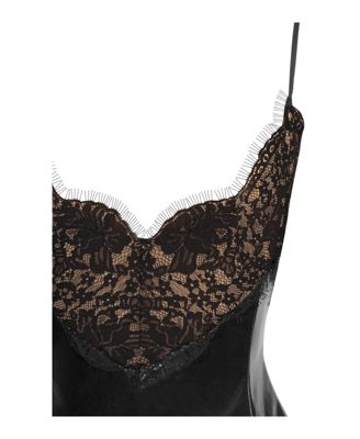 Women's Shelby Black Faux Leather with Lace Mini Dress