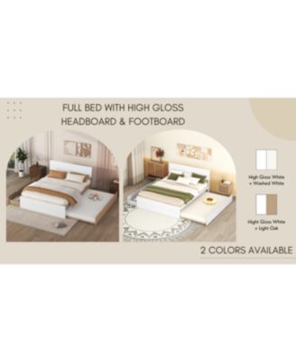 Streamdale Modern Full Bed Frame with Trundle and Drawers