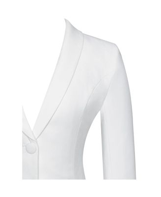 Women's Delia White Blazer Dress with Pleated Detail