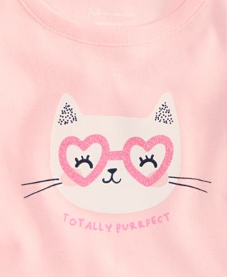 Baby Girls Mix and Match Short-Sleeve Cat Glasses Graphic T-Shirt, Exclusively at Macy's