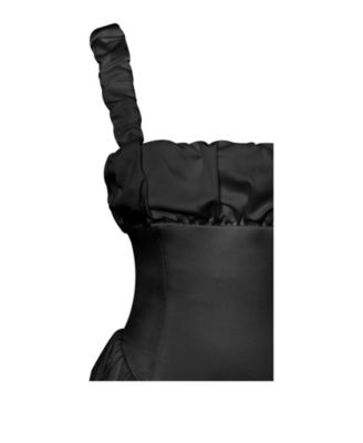 Women's Noreen Black Satin Drop Waist Maxi Sundress