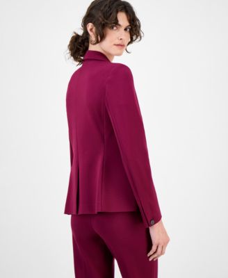 Women's Double-Button Triple-Pocket Peak-Lapel Jacket