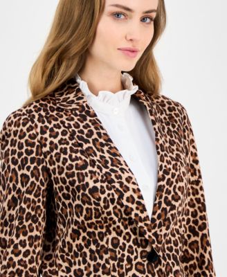 Women's Animal-Print One-Button Blazer