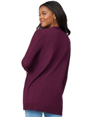 Women's Pointelle Open-Front Cardigan 