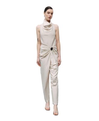 Women's Asymmetrical Draped Detail Pants