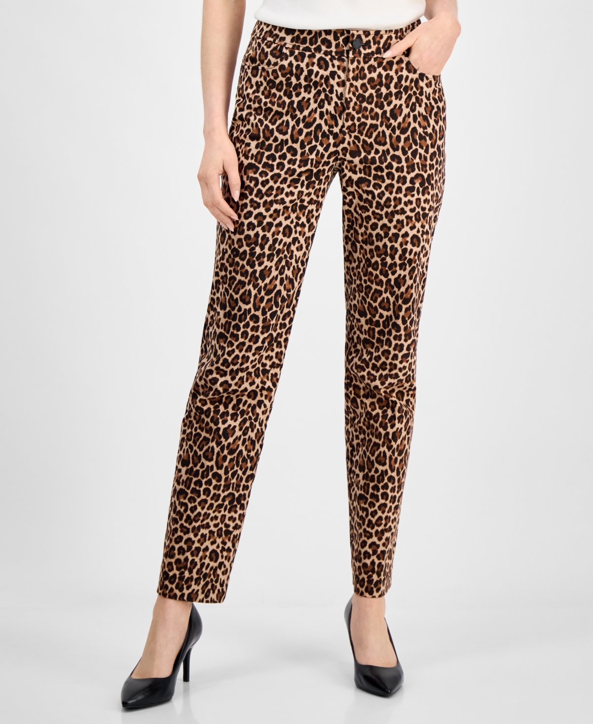 Anne Klein Women's Animal-print Bootcut Pants In Multi