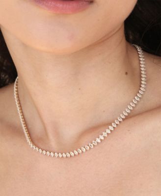 18K Gold Marquise Cubic Zirconia Necklace