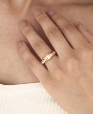 Oval Dome Baguette Ring