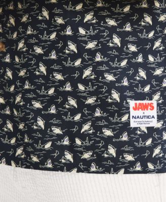JAWS x Men's Classic-Fit Printed Button-Down Camp Shirt