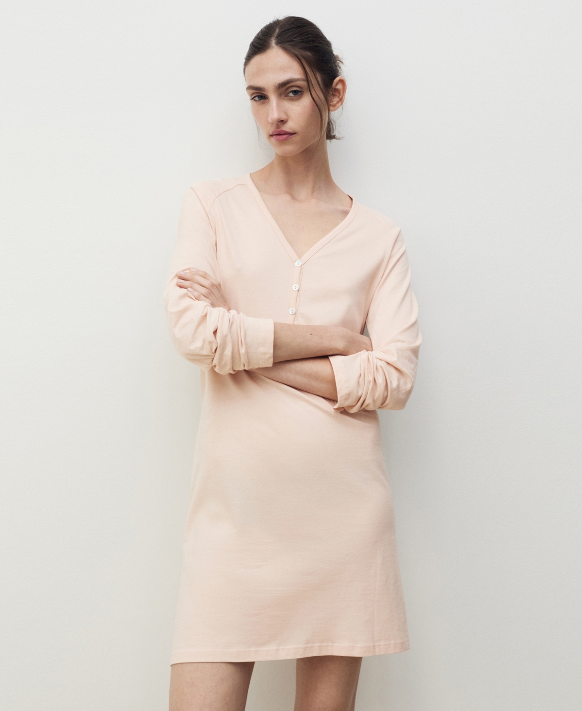 Women's Cotton V-Neck Nightgown - Aqua Green
