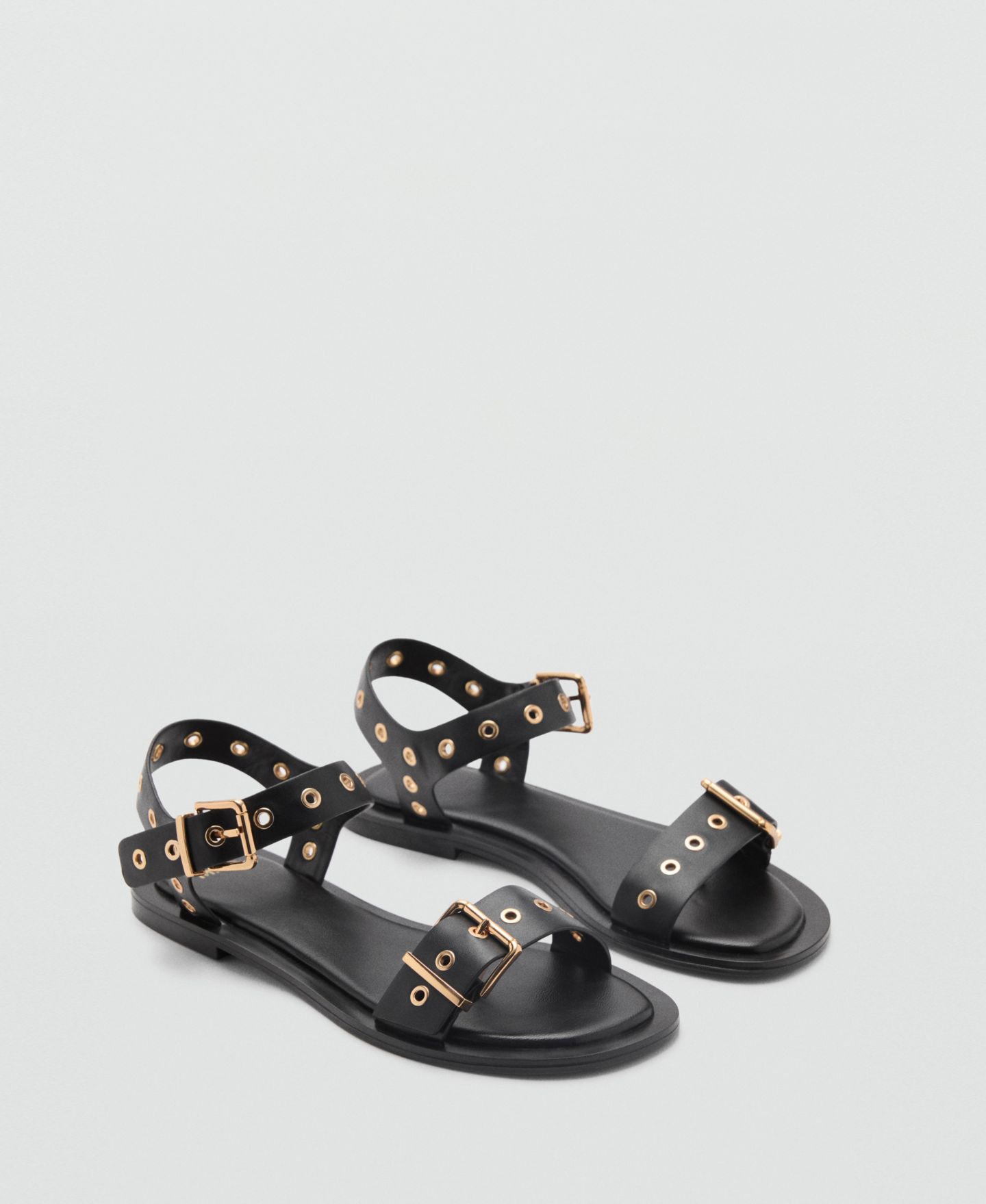 Женские сандалии Mango Die-Cut Straps, цвет: Чёрный — фото 1