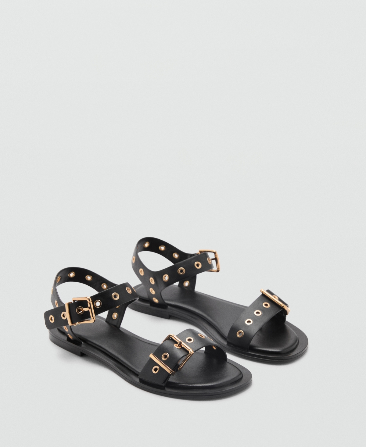 Women's Die-Cut Straps Sandals - Black