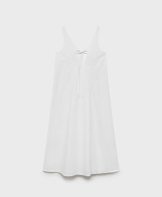MANGO - Women's Embroidered Cotton Nightgown