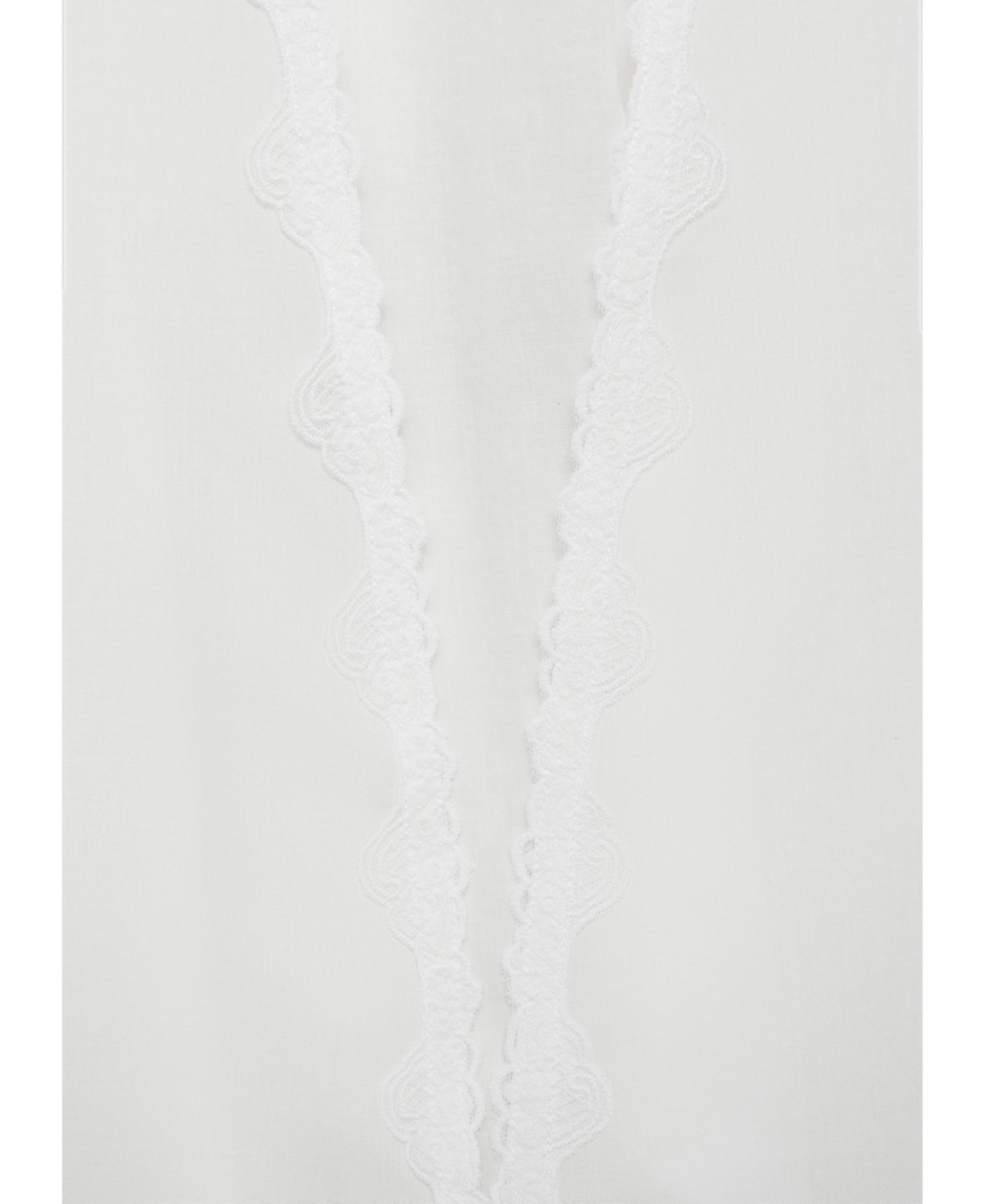 Mango Women's Lace Detail Cotton Robe In White