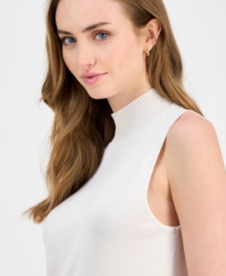 Women's Sleeveless Mock-Neck Sweater