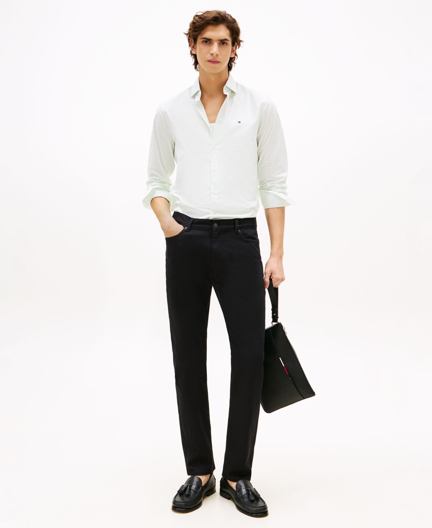 Мужские джинсы Tommy Hilfiger Slim Fit Bleeker, цвет: Чёрный — фото 2