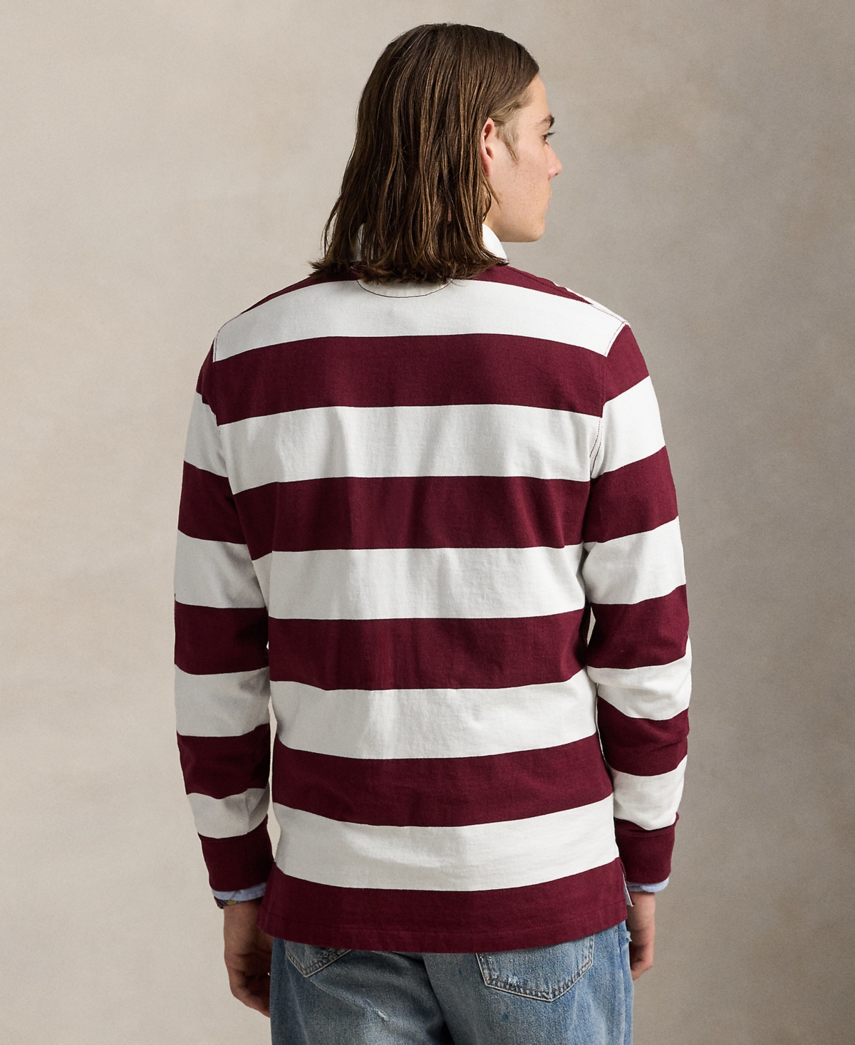 Polo Ralph Lauren Logo-embroidered Striped Cotton-jersey Polo Shirt In Burgundy