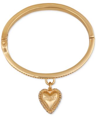 GUESS - Gold-Tone Heart Charm Bangle Bracelet