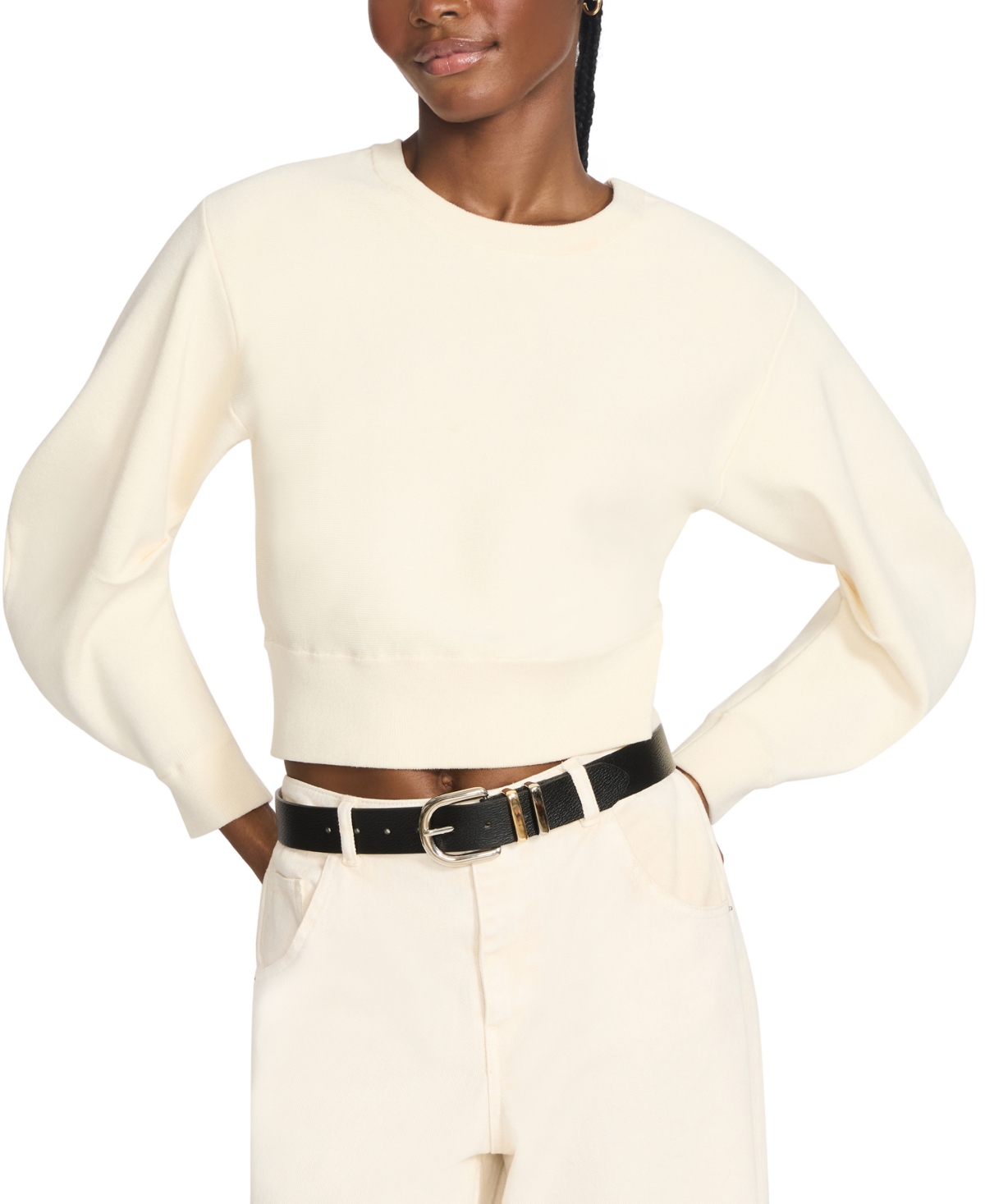 Steve Madden Chunky Two-tone Metal Keeper Belt In Gold