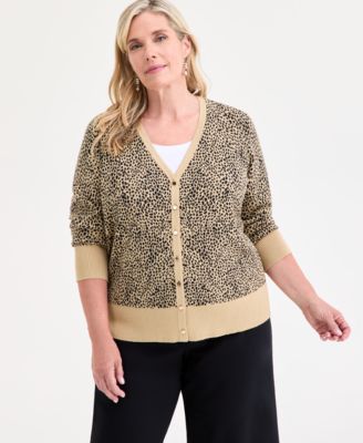 Plus Size V-Neck Button-Front Cardigan, Macy's Exclusive