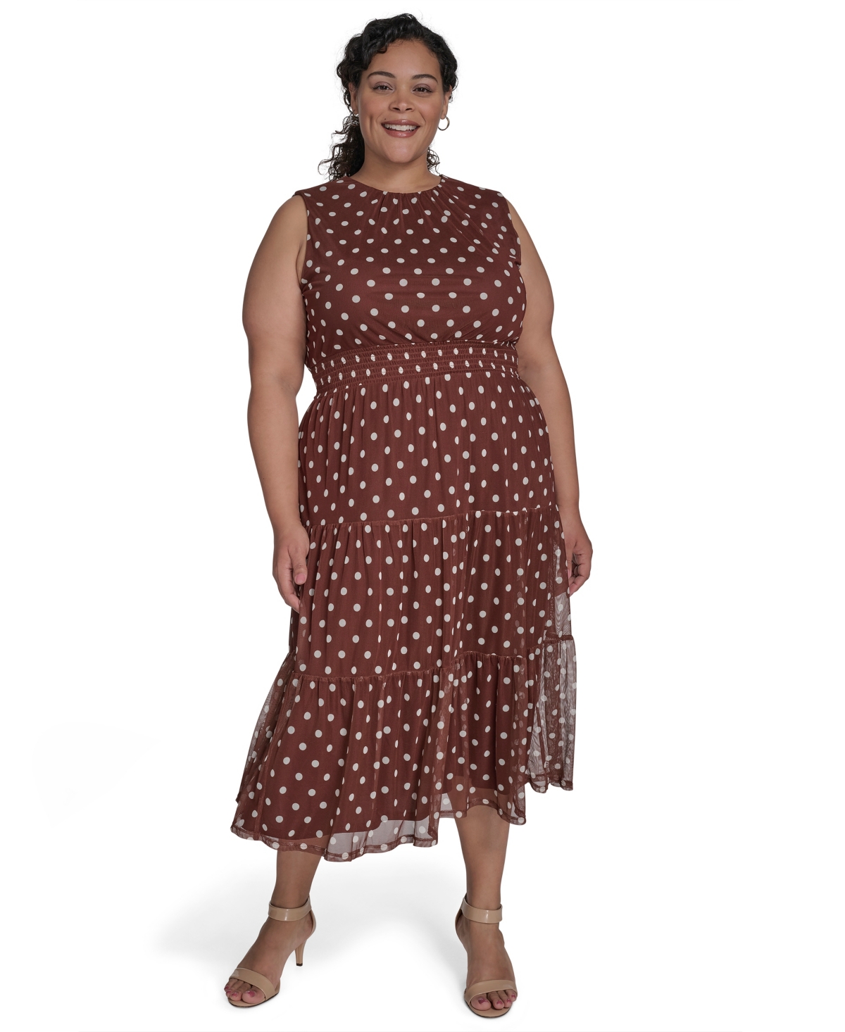 Plus Size Jewel-Neck Sleeveless Midi Dress - Coco