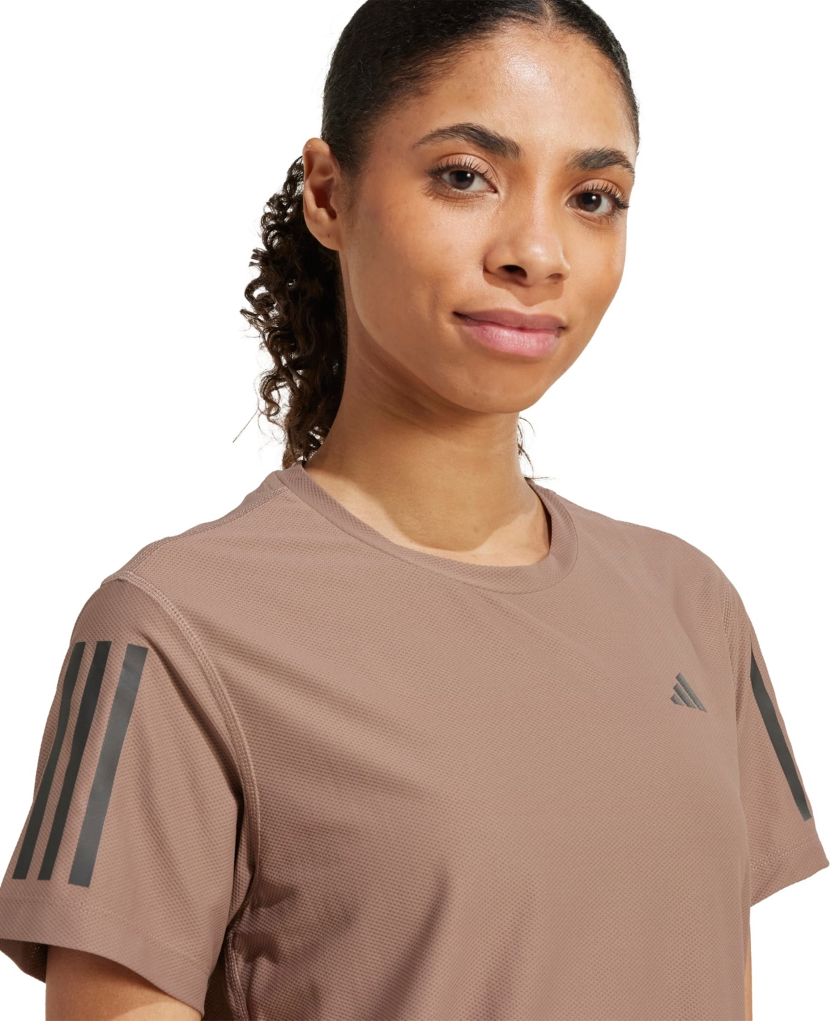 Adidas Originals Women's Own The Run Short-sleeve Running Tee In Brown