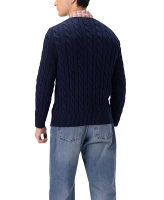Men's Crew Neck Cable Knit Sweater