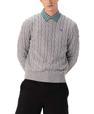 Men's Crew Neck Cable Knit Sweater