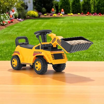 Ride on Bulldozer Excavator Digger Toy with Adjustable Bucket