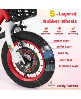 Slickblue Kids Bike Adjustable with Storage Basket and Double Brake for 3-4 Years Old