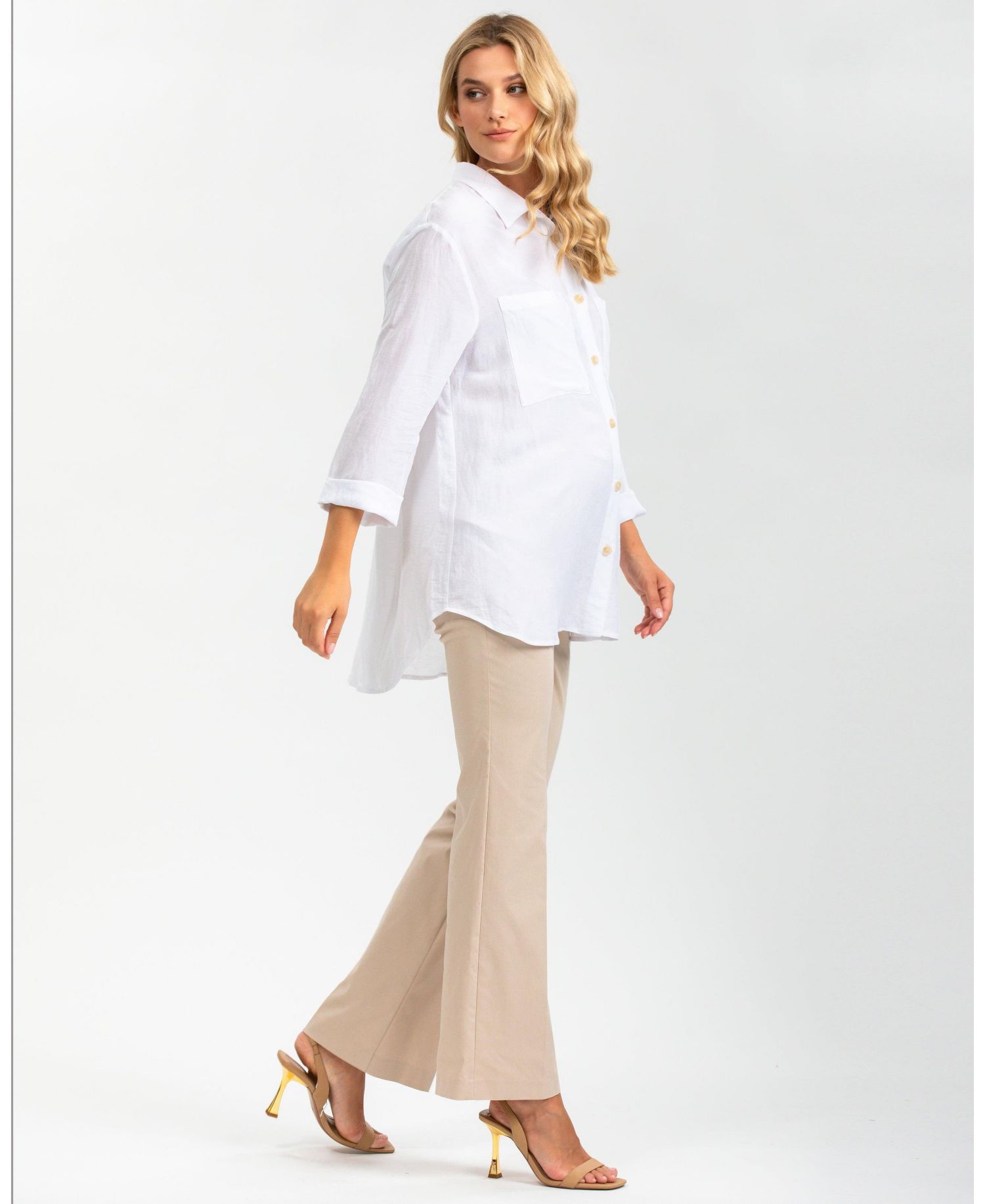 Maternity Pull-On Flare Stretch Pants in Length