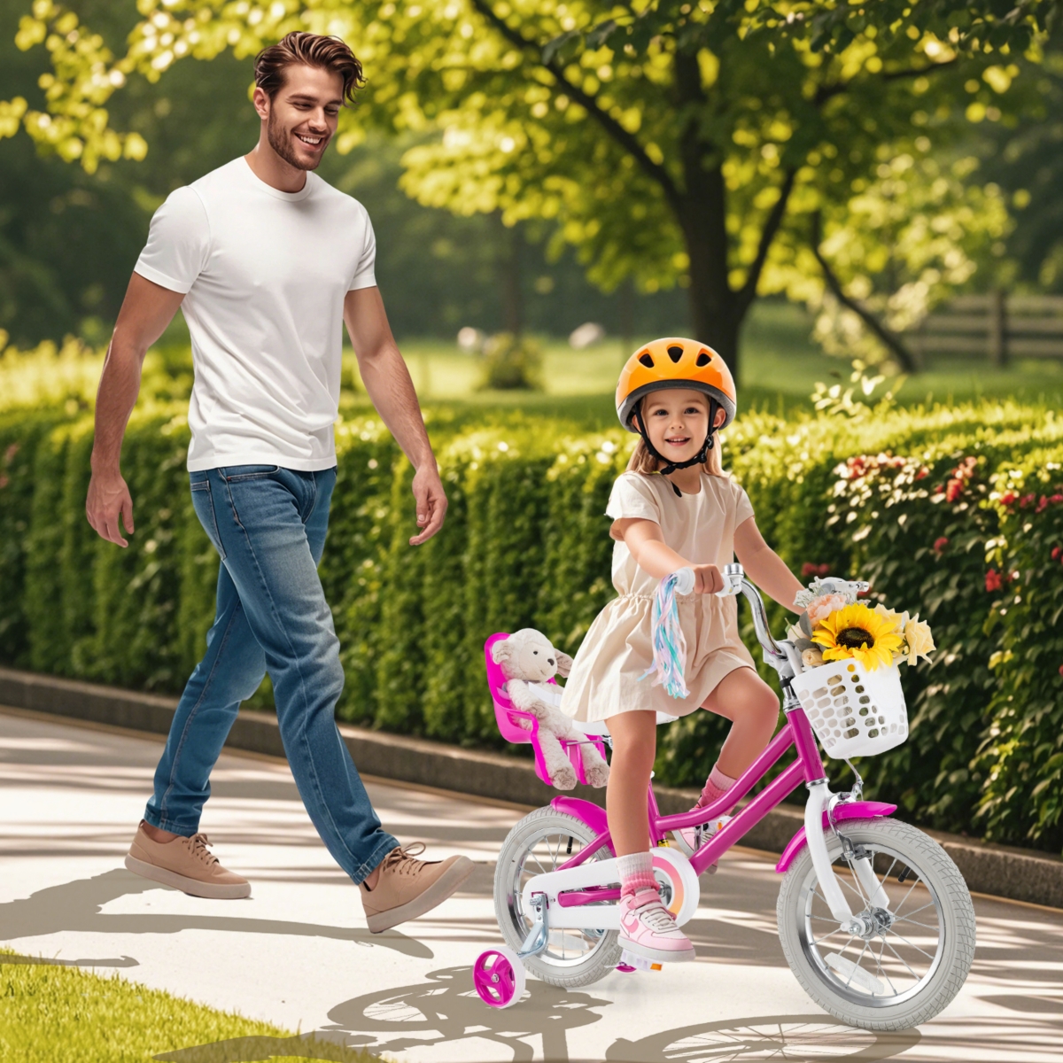 Kids Bicycle with Training Wheels and Front and Rear Brake System